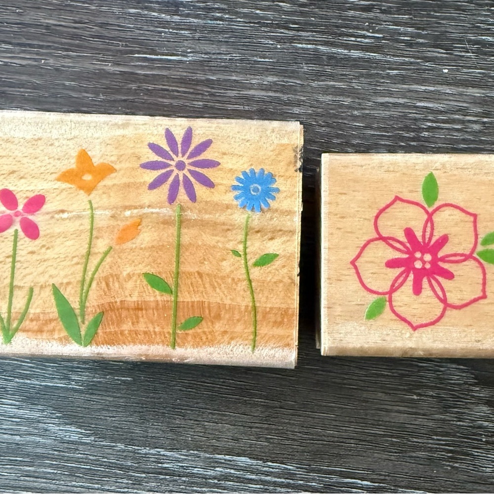 Colorful Floral Wooden stampers